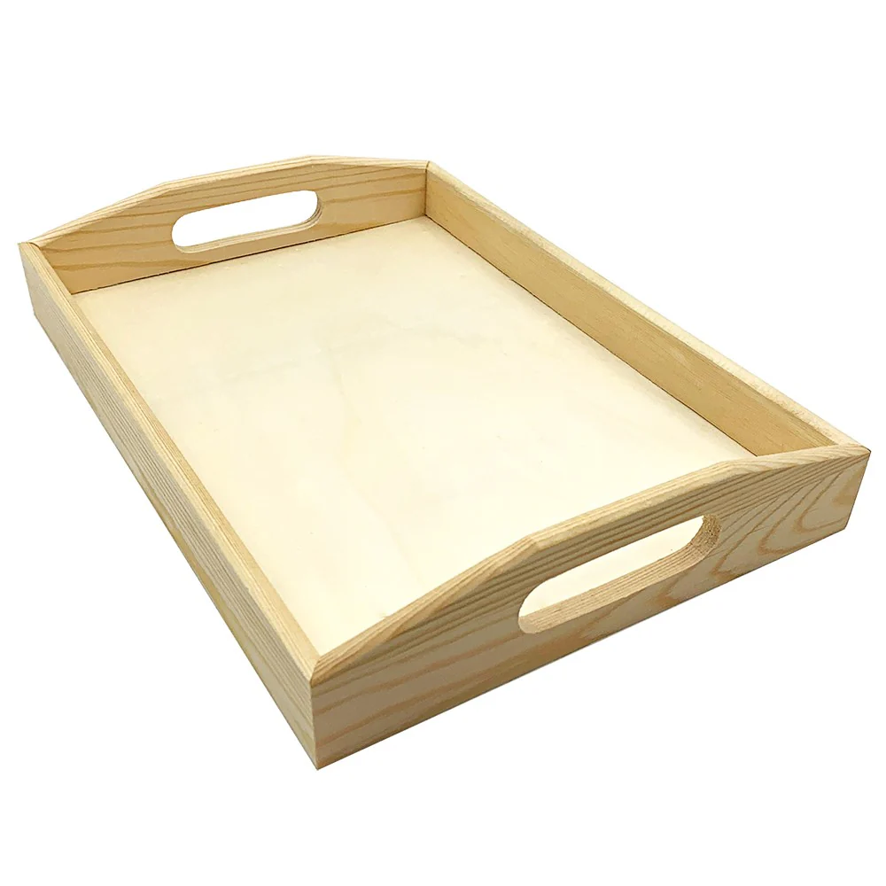 Tavă din lemn – decor de botez, accesoriu pentru tava bebelușului